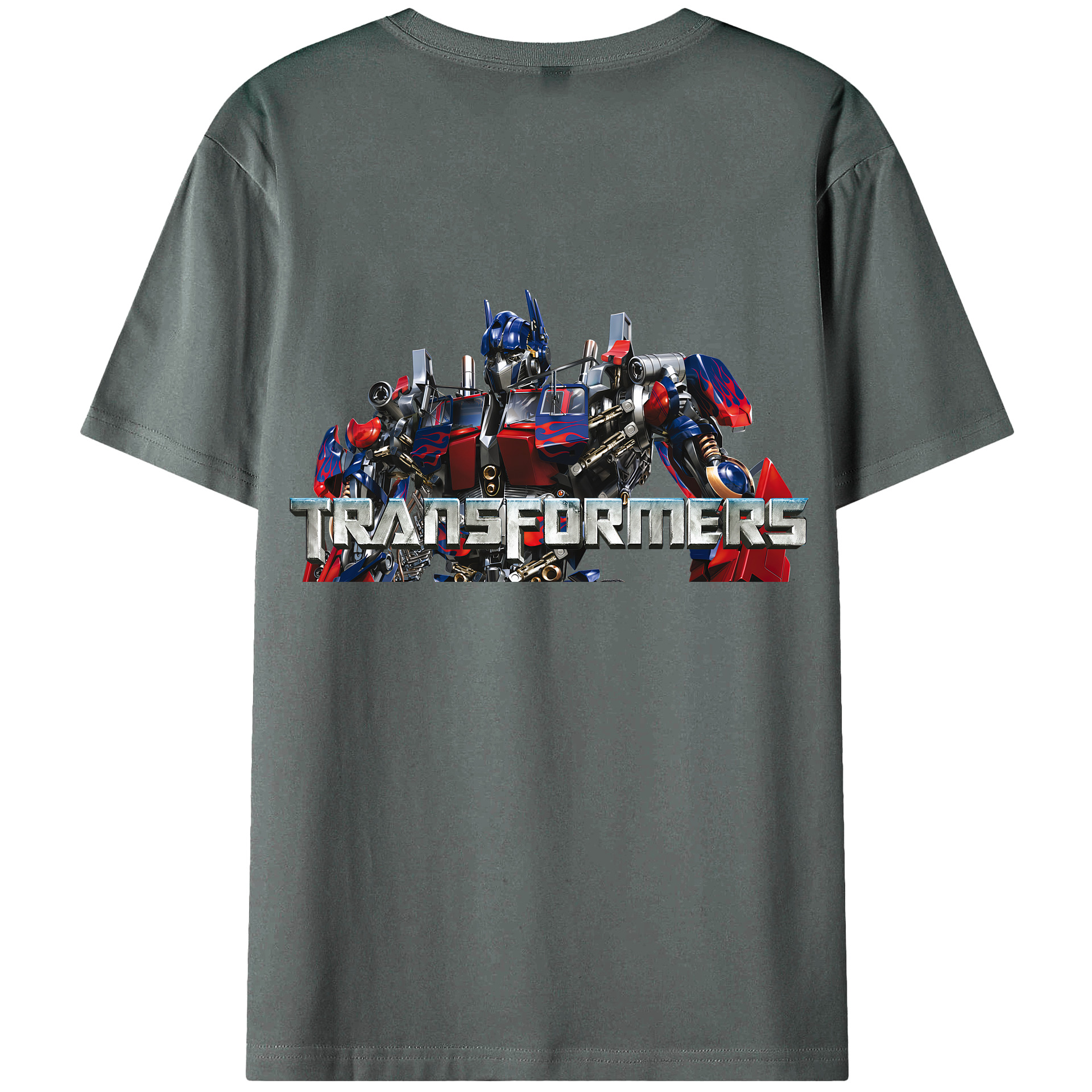 （画像用） Transformers トランスフォーマー 綿100％ メンズ半袖Tシャツ（バックプリント） 通気性